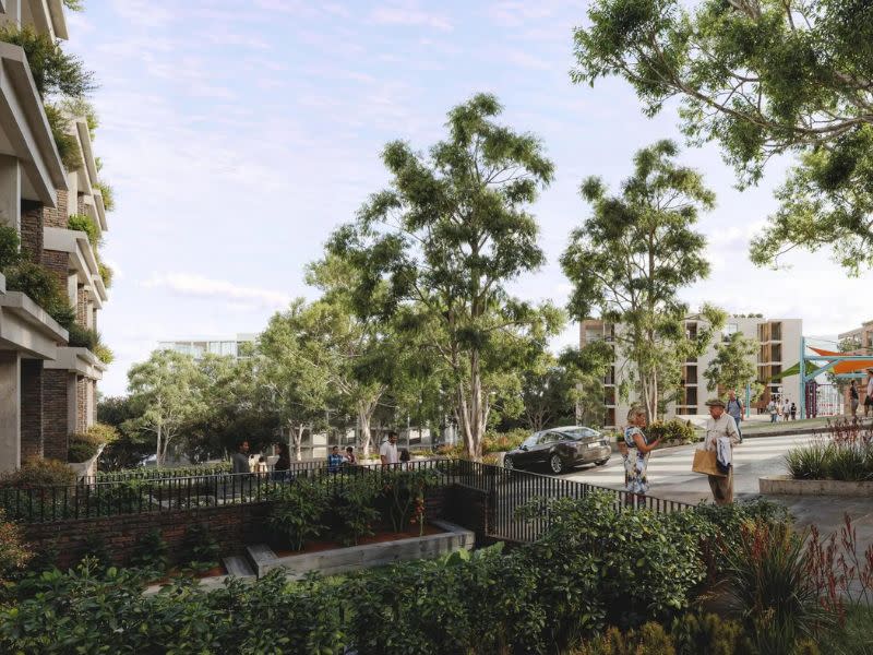 Five parks totalling 4.6ha will be delivered and tree canopy cover will be increased by more than 80 per cent.