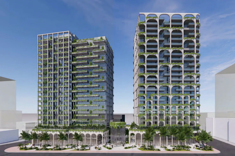 An image of the three towers for the Chellingworth project in Nedlands in Perth.