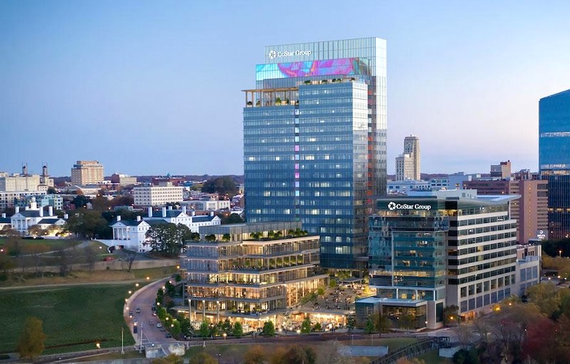 mirror glassed highrise office tower for costar in washington dc