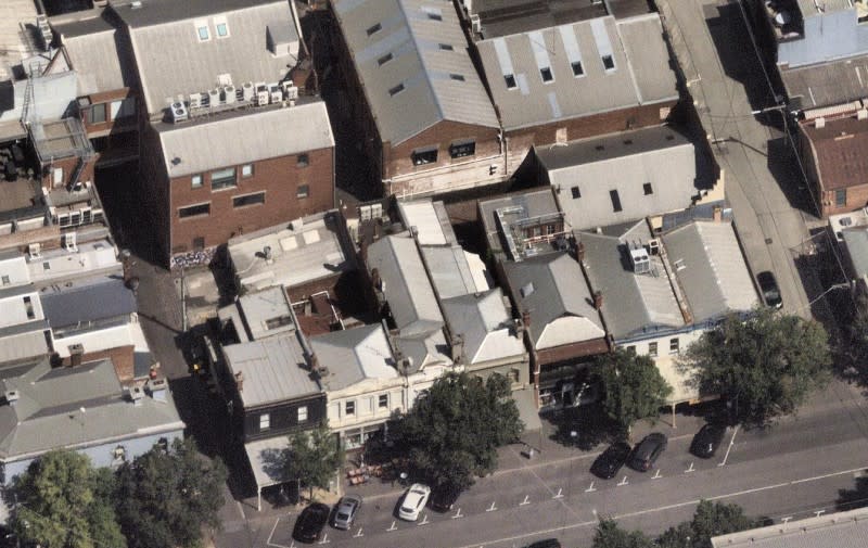 An aerial photograph of 255 Coventry Street in South Melbourne. Source: Nearmap