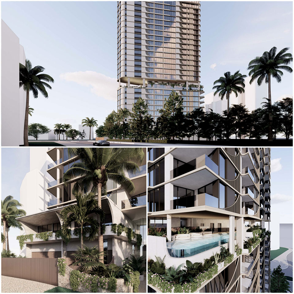 ▲ The Surfers Paradise beachfront lies approximately 100m to the east of the subject site. Image: Plus Architecture