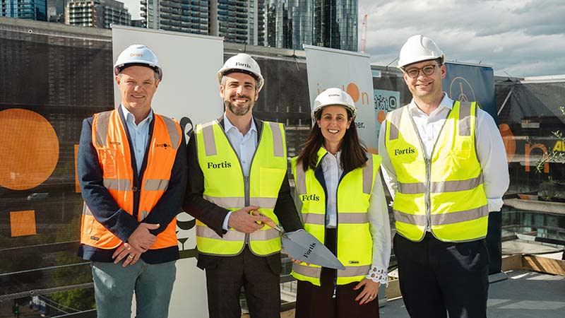Jardon managing director Brian Donovan, Fortis associate director Melbourne Daniel Crea, Sarah Vaughan and Fortis development manager Ed Robinson. Photo: Karl Devic