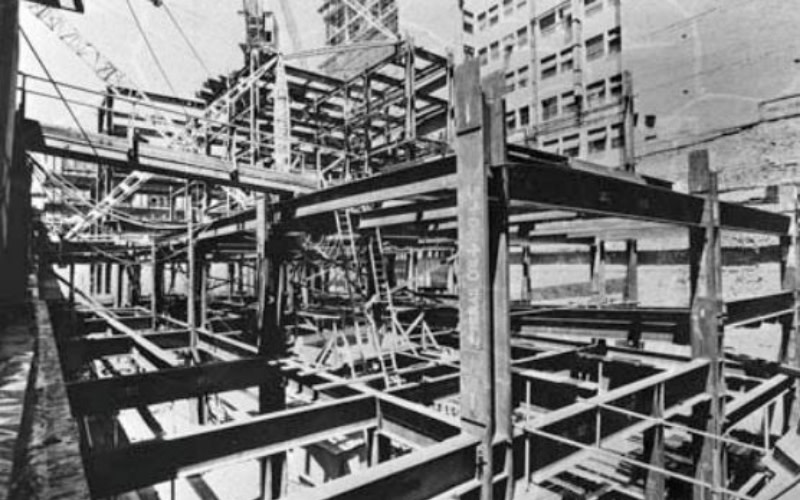 A photo of the RBA headquarters construction in 1962.