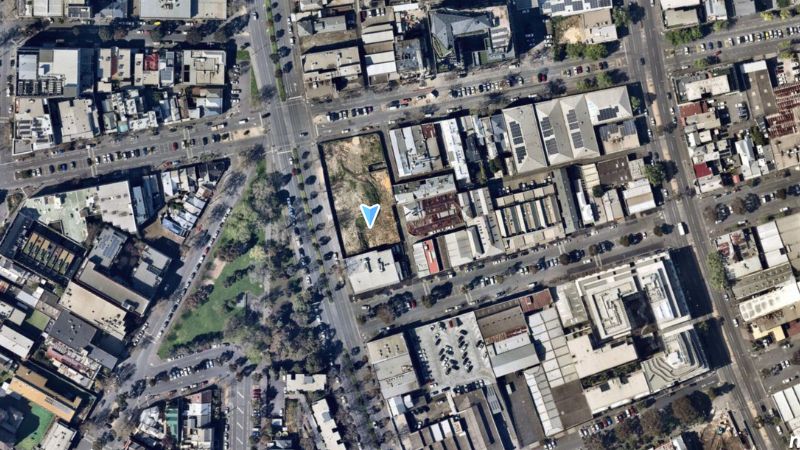The site slated for the five-storey tower in West Melbourne. Source: Nearmap