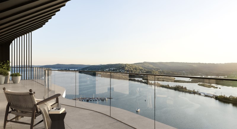 The view from the $3.2-million penthouse in St Hilliers' Waterfront Tower in Gosford. Source: St Hilliers