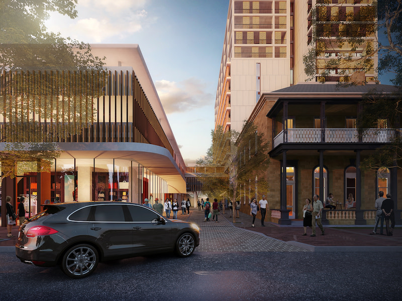 The project sits across the site of two buildings: the heritage-listed Bank Hotel which will be retained and the now demolished Liberal building that once housed the local newspaper.