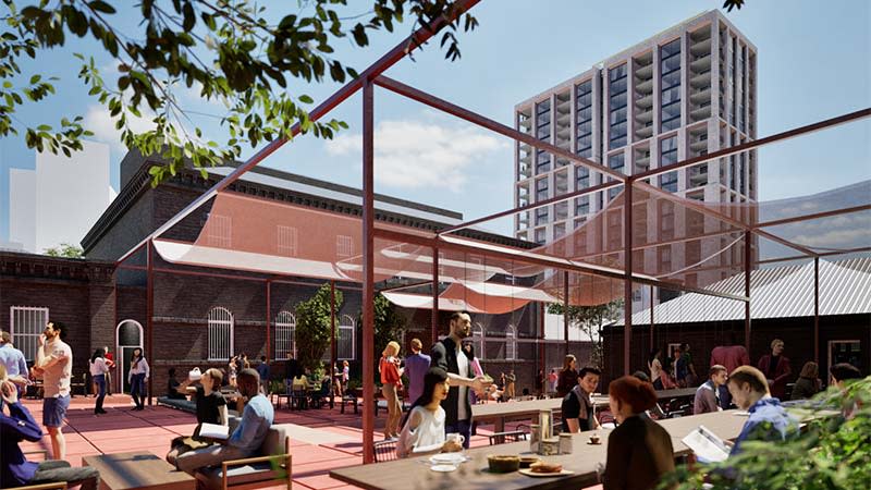 Render of the new Pentridge Village food and entertainment precinct.