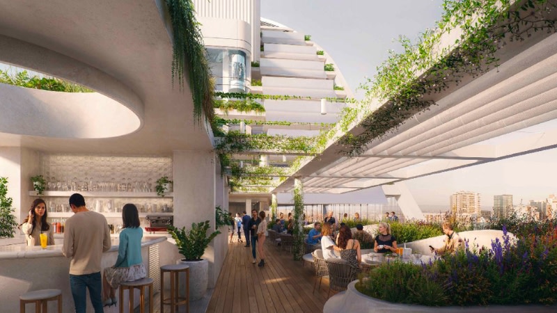 a rooftop bar 