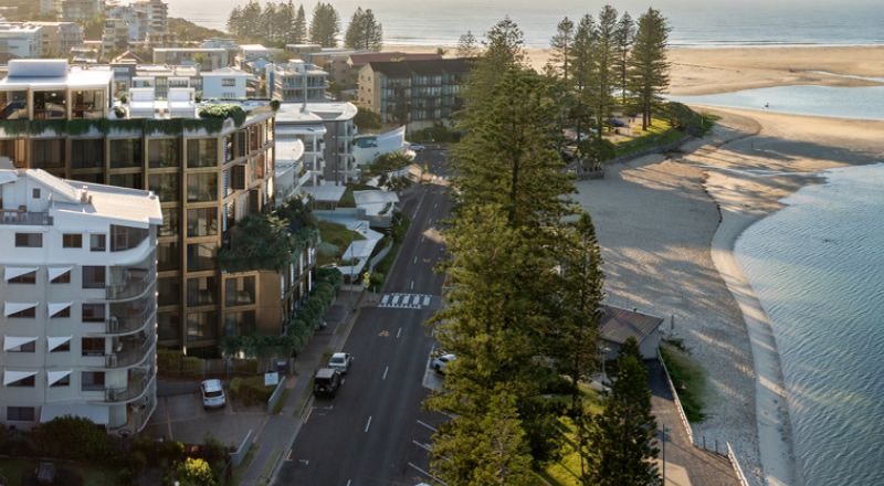 A render of the eight-storey boutique resort proposed for Esplanade Bullock Beach at Caloundra.