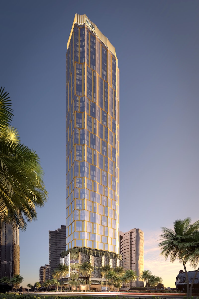 A rendering of the M Property skyscraper proposed for Surfers Paradise. Westin will be the hotel component for the highrise.