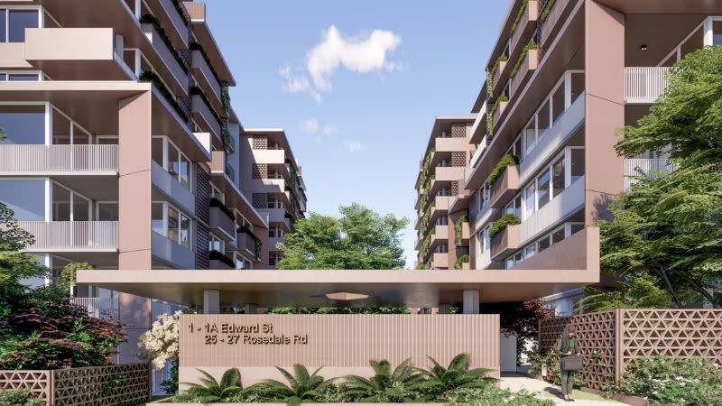 A rendering of the proposed Gordon scheme, which would deliver two nine-storey apartment buildings inside the Roberts Grant Heritage Conservation Area.