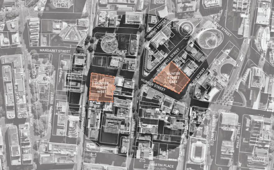 Hunter Street over-station development map