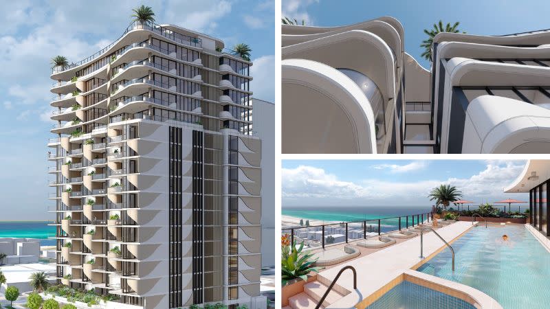 Renders of Sherpa's ramped up tower proposal at 6-12 Sixth Avenue, Palm Beach.