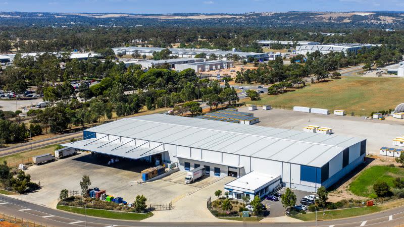 An aerial photo of the industrial property at 75 Kaurna Avenue in Edinburgh.