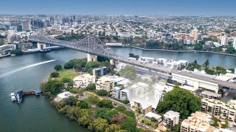 The Kangaroo Point site that developer Molti has secured for its Brisbane debut that will replace an existing block of six units.