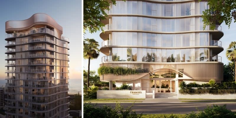 Elements Budds Beach on the Gold Coast renderings, Mitsubishi Estate Asia’s first residential investment in the city.