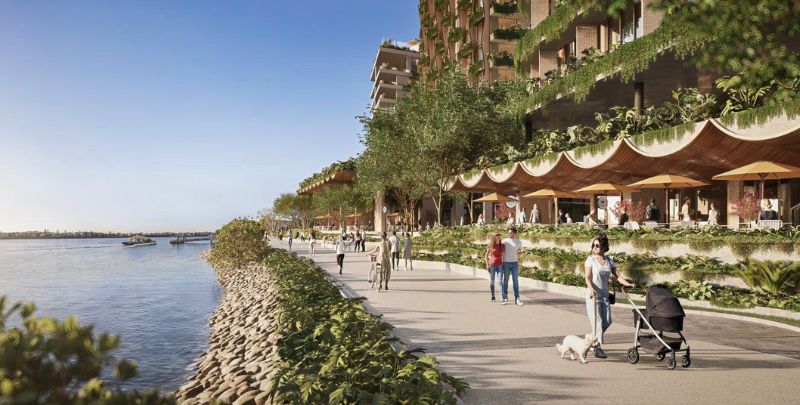 The plans call for a 220-m extension of the existing Brisbane River walk.  Once completed, it would be handed back to the council.