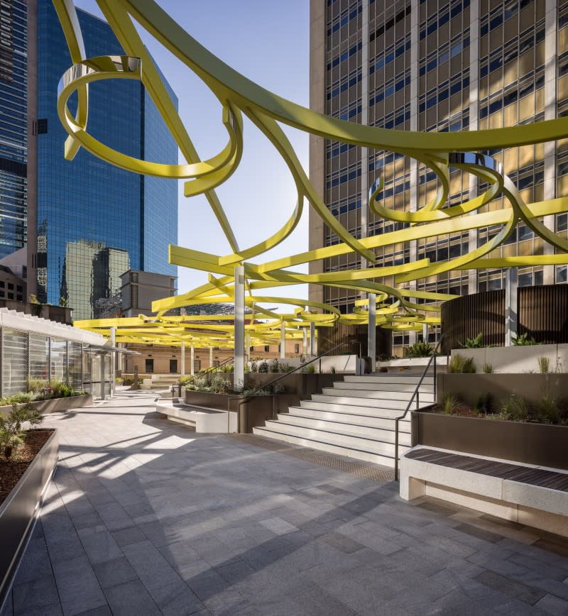 Dexus' Quay Quarter project in Sydney where 60 per cent of the existing tower was reused saving more than 12,000 metric tonnes of embodied carbon. 