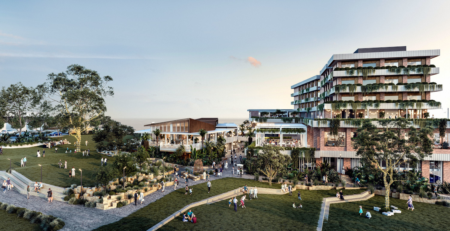 Render of the proposed Rochedale Terrace masterplanned mixed-use precinct.