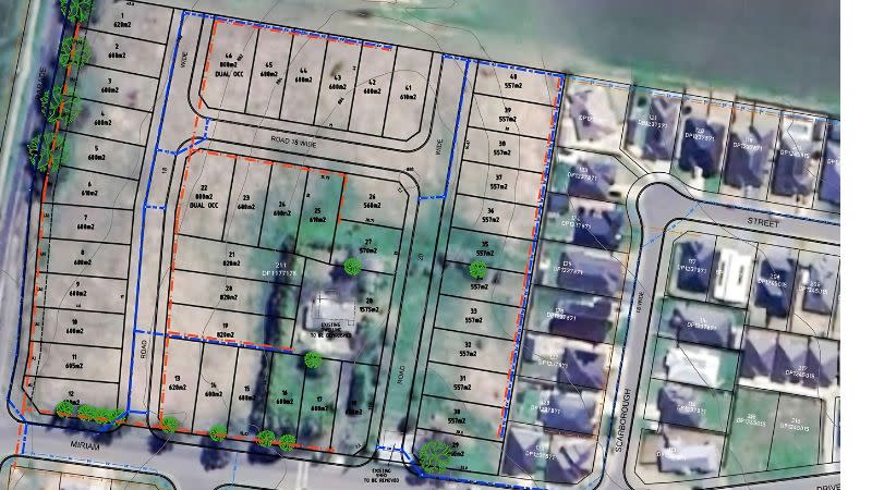 The proposed 46-lot development at 274 Leeds Parade in Orange.