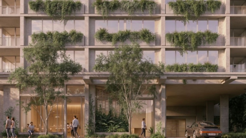 A rendering of the 15-storey scheme designed by Fraser & Partners for 49 Doggett Street, Teneriffe.
