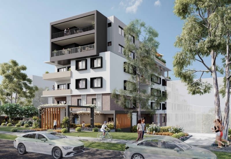 A Mackenzie Architects International rendering of the approved apartment building.