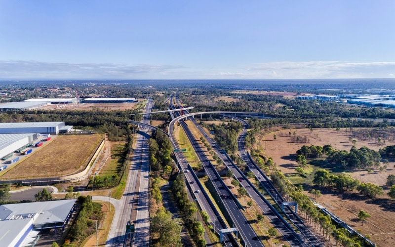 An aerial photograph of the Light Horse Interchange