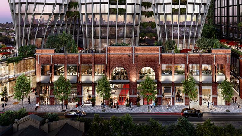 An artist's impression of the Chapel Street facade of Gurner's Jam Factory development