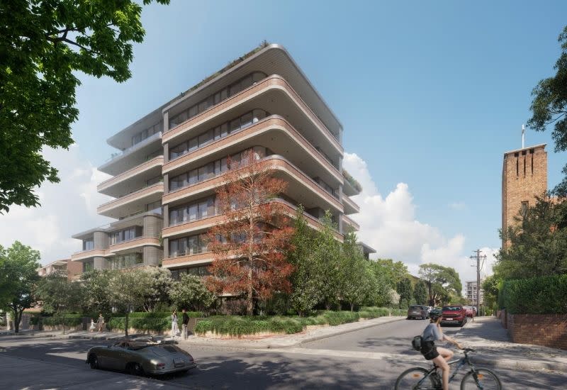 A PBD Architects rendering of Vatera’s proposed eight-storey apartment building at Barry and Lindsay streets, Neutral Bay.