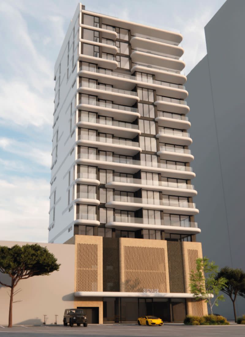 An external rendering of the tower planned for Grote Street..
