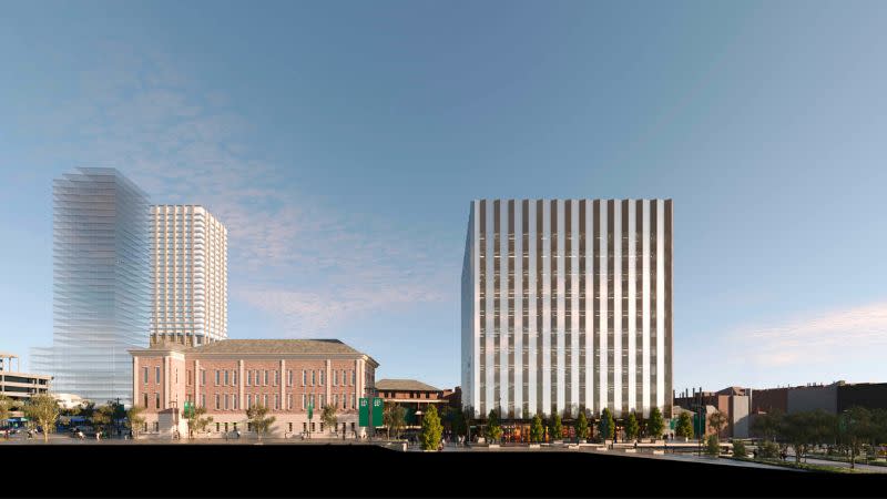 An external rendering of the Lot Fourteen Innovation centre in Adelaide.