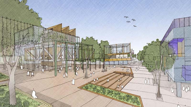 Concept plan of Clarence City Council new mixed use development and plaza for Bayfield Street car park