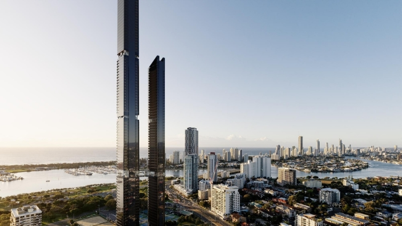 Renders of the proposed 100-storey mega-project slated for a Gold Coast site.