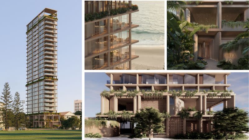 Renderings of the approved 25-storey scheme for 162 Surf Parade, Broasbeach.