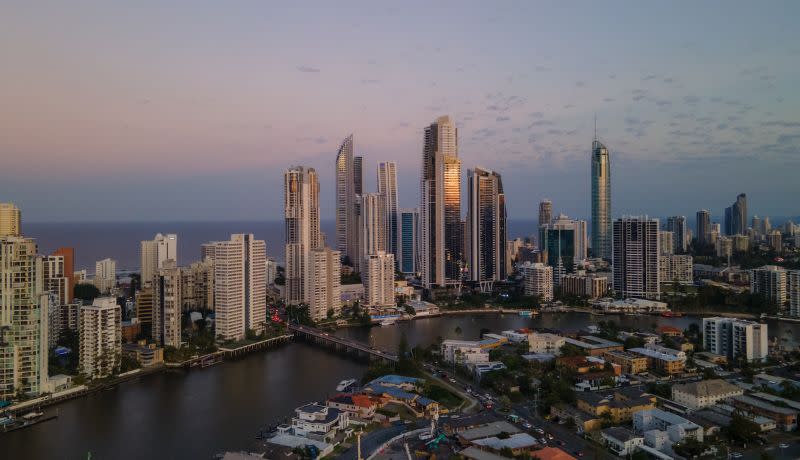 Developers sent a drone up to 90m to get an idea of the view from the completed twin towers.