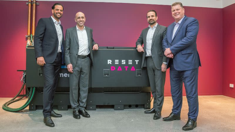 ResetData joint chief executives Marcel Zalloua and Bass Salah with Centuria joint chief executives Jason Huljich and John McBain.