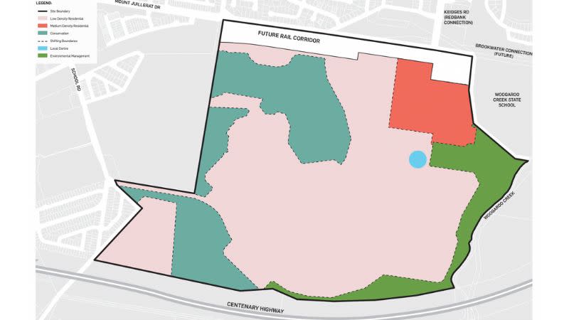 The proposed masterplan for the redevelopment of the Hardrock Quarry at Redbank Plains.