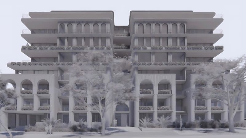 Concept view by MHNDU illustrating the planned terraces and balconies across the building.