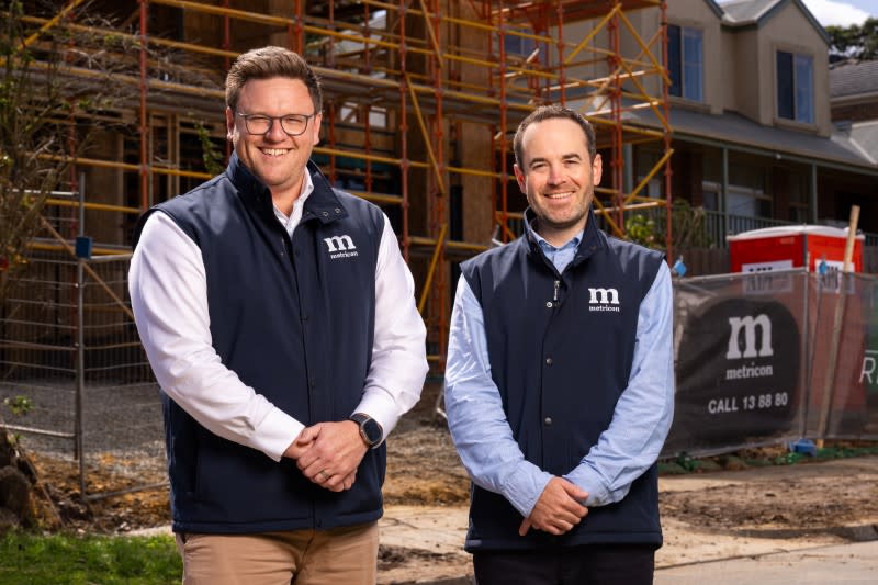 Metricon chief executive Brad Duggan and chief financial officer Jon Robson.