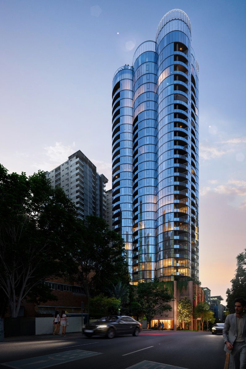 Render of the proposed South Brisbane residential tower.