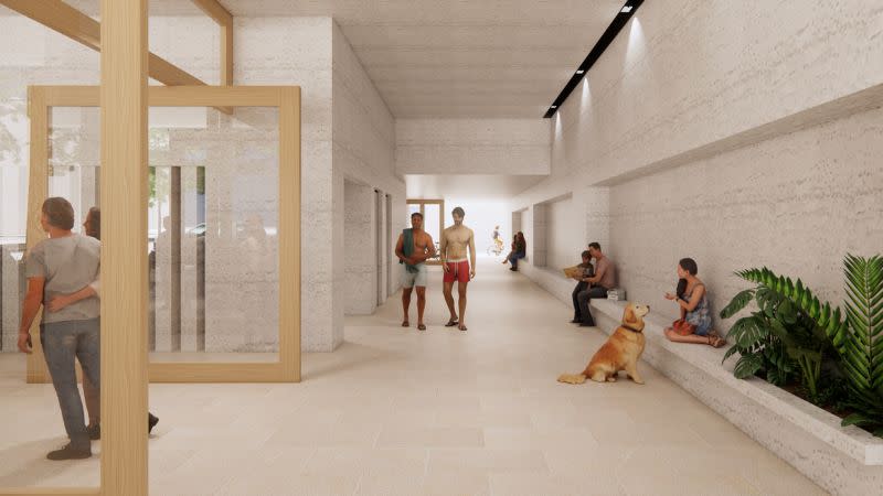 A rendering of the walkway that would connect Colley Terrace and Durham Street.