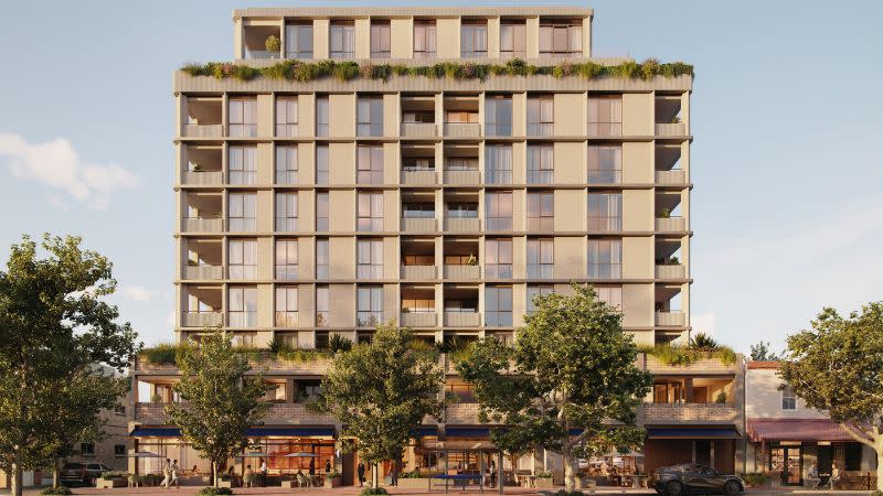 A rendering of the front of Fortis and Otello's One Four Four Hutt Street project.