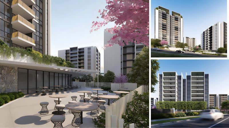 Renders of the approved final stage of Homecorp's Cienna Varsity Ridge project on the Gold Coast.