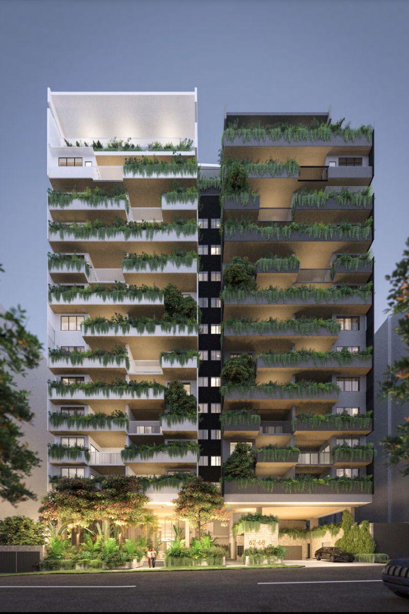 Render of the proposed 12-storey build-to-rent tower at Woolloongabba.