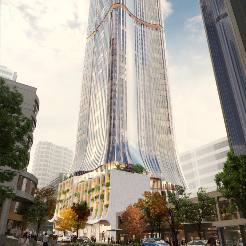 A render of the tower approved for Freecity in North Sydney