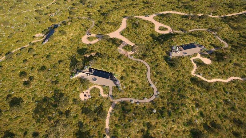 Rumi on Louth aerial view of two villas