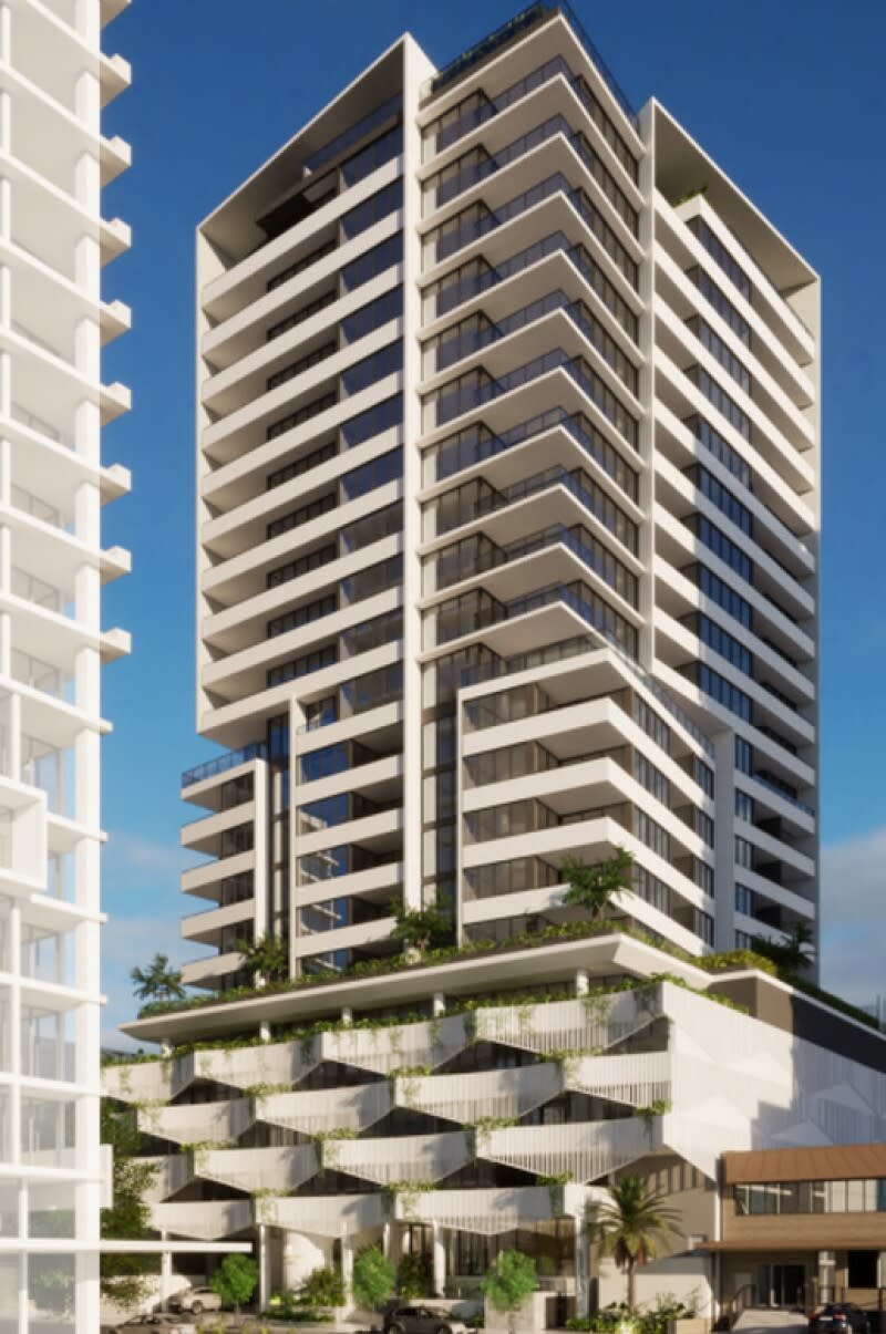 An artist's render of Mosaic's proposed tower for the Milton site.