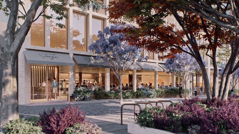 An artist's impression showing the The Kerry Hill Architects design including the 180-seat restaurant on the ground floor.  