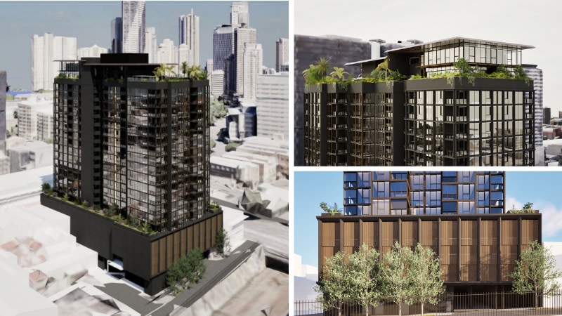 Renderings of the new tower proposal for 186 Wickham Street and 23 Ranwell Lane, Fortitude Valley.