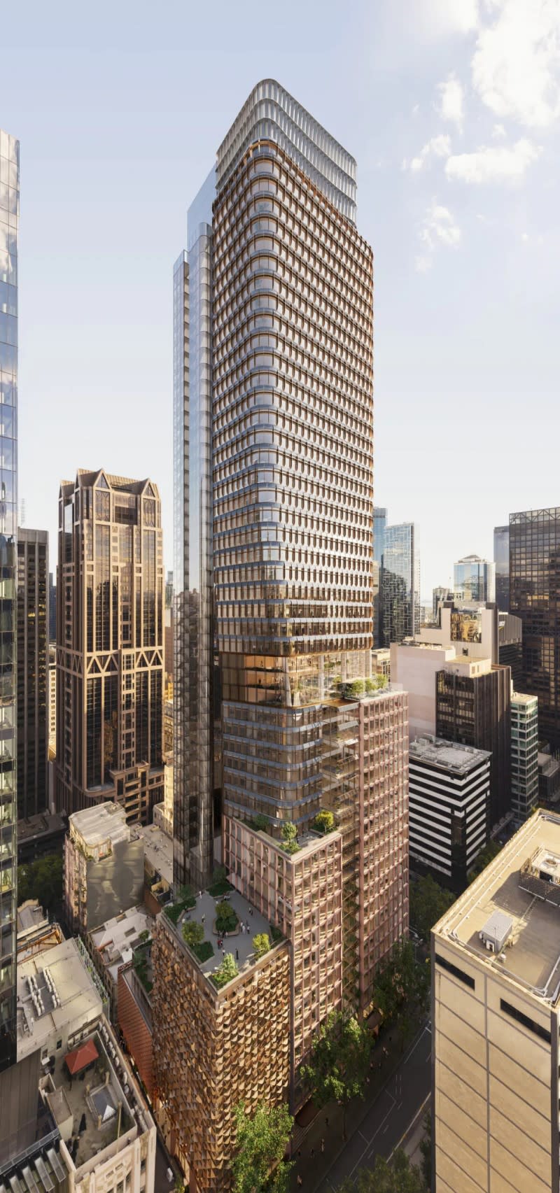 Bates Smart Architects' render of the tower which will have an end value of $1 billion.
